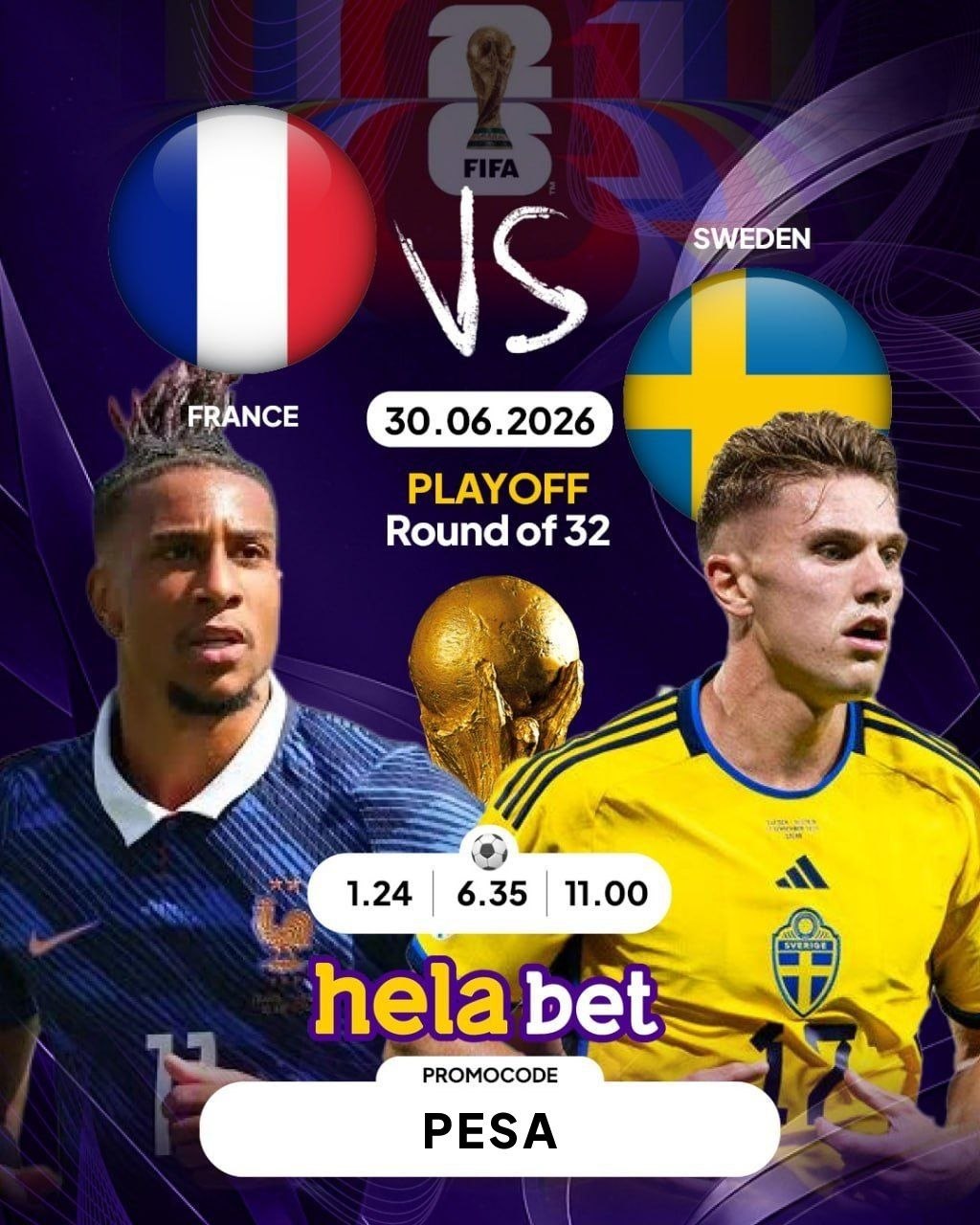 France face Sweden in the FIFA World Cup 2026 Round of 32 as both teams battle for a place in the quarter-finals.